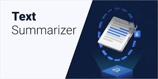 Online Text Summarizer tool interface showing text input, summary options, and summarize button"